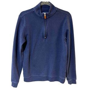 johnnie-O 1/4 Zip Pullover Sweatshirt Size S Blue Casual Preppy Coastal